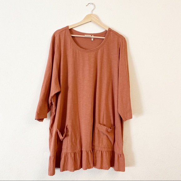LOGO Lori Goldstein Short Sleeved Tunic Top Sz 3X